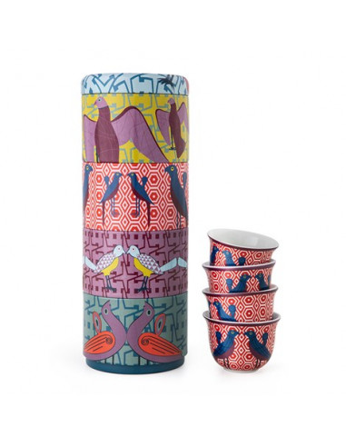 copy of Tin + 4 Coffe cups porcelain Andalusia - 60ml