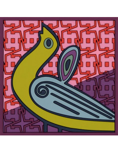 Silicone Coaster - Birds of Paradise design - 9x9cm