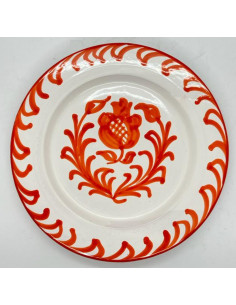 Large Ceramic plate - Orange Fajalauza design