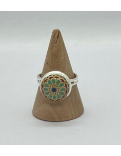Small adjustable brass ring - The Mosaic Collection