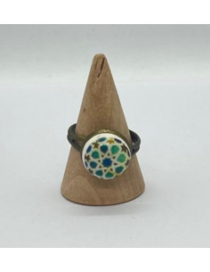 Small adjustable brass ring - The Mosaic Collection