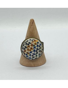 Large adjustable brass ring - The Mosaic Collection