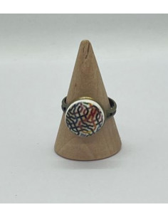 Small adjustable brass ring - The Mosaic Collection