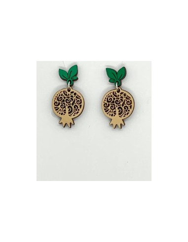 Wooden macramé design stud dangle...