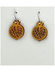 Wooden macramé design hook closure earrings - The Granada...