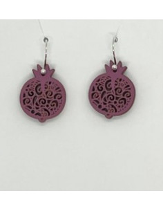 Wooden macramé design hook closure earrings - The Granada...