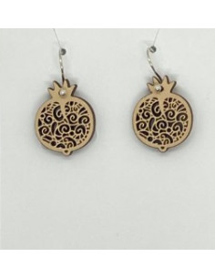 Wooden macramé design hook closure earrings - The Granada...