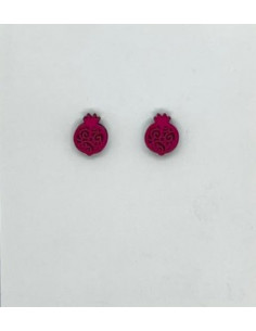 Small wooden macramé design stud earrings - The Granada...