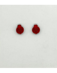 Small wooden macramé design stud earrings - The Granada...