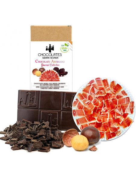 Chocolate Sierra Nevada - Chocolate negro con jamón crujiente de castaña gran reserva