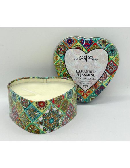 Vela aromática corazón- Lavanda y jazmín
