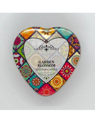 Vela aromática corazón-  Flor de jardín
