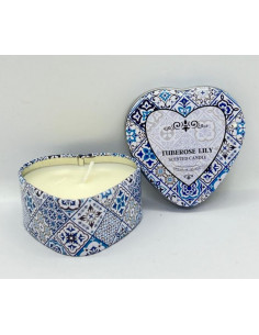 Vela aromática corazón - Lirio y nardo