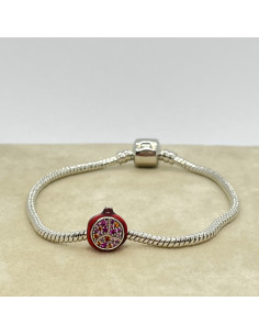 Pulsera abalorio / charm de Granada en Plata