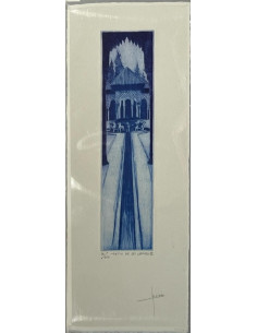 Lámina grabado -  Patio de los Leones  III