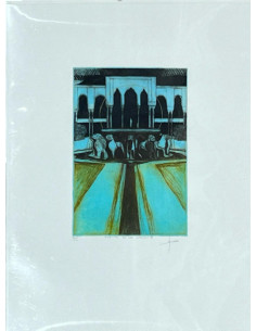 copy of Lámina grabado - Alhambra desde el Paseo de los...