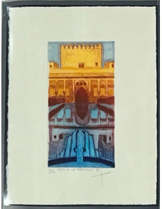 Lámina grabado -  Patio de los Arrayanes III