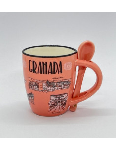 copy of Taza de café con cuchara azulejos