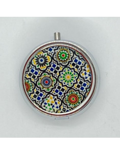 Metal Pill Box - Alhambra Mosaics