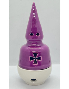 Nazarene penitent ceramic candle holder - Purple