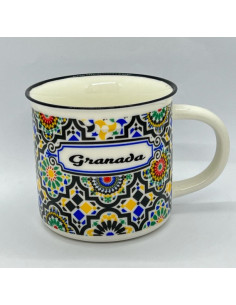 Taza recta cerámica 8,5cm- Mosaico Alhambra