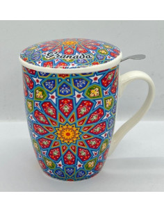 Porcelain tea cup with filter and lid - Mosaics of the...