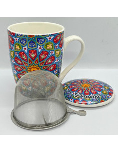 Taza con filtro de té arabesco 2