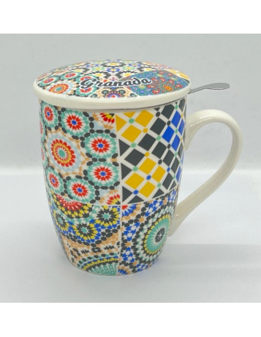 Porcelain tea cup with filter and lid...