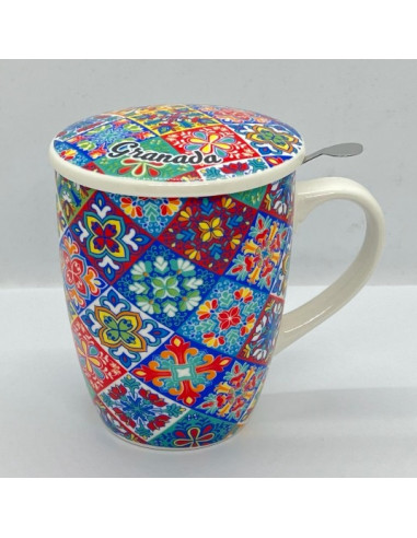 Porcelain tea cup with filter and lid...