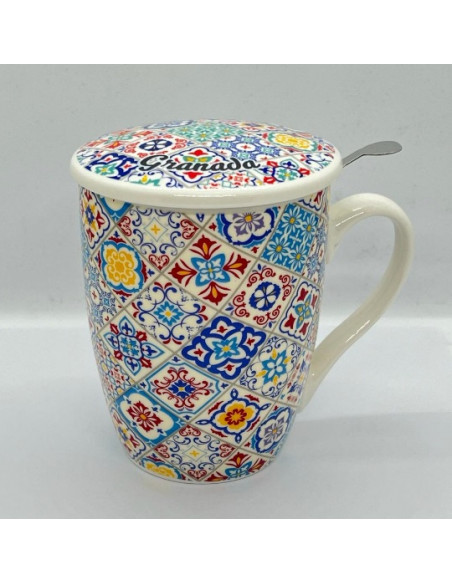 Taza con filtro de té arabesco