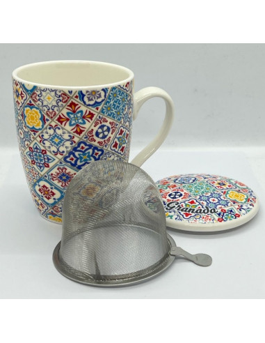 Porcelain tea cup with filter and lid...