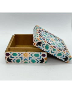 Small square Taracea design wooden box - The Mosaics of... 2
