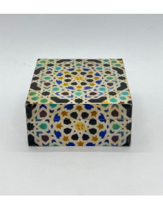 Small square Taracea design wooden box - The Mosaics of...