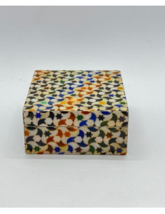Small square Taracea design wooden box - The Mosaics of...
