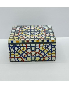 Large square Taracea design wooden box - The Mosaics of...