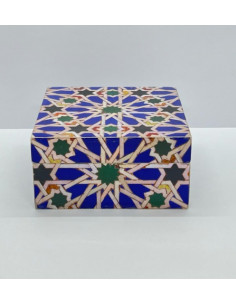 Large square Taracea design wooden box - The Mosaics of...