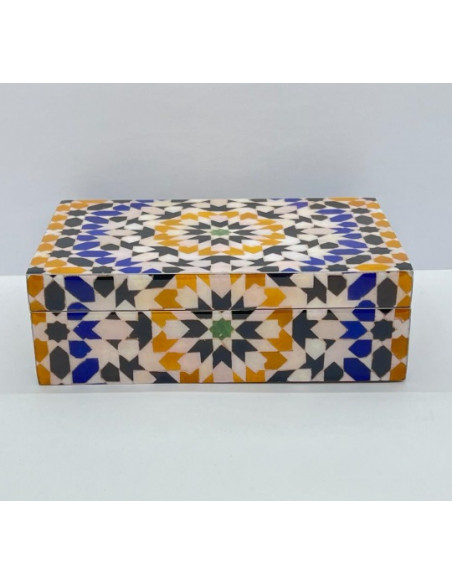 Rectangular Taracea design wooden box - The Mosaics of the Alhambra