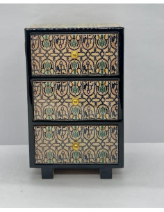 3 drawer Tarace design wooden jewellery box - The Mosaics...