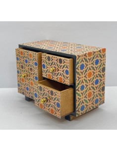 3 drawer Tarace design wooden jewellery box - The Mosaics... 2