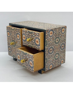 3 drawer Tarace design wooden jewellery box - The Mosaics... 2
