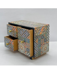 3 drawer Tarace design wooden jewellery box - The Mosaics... 2