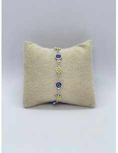Evil eye and daisy bracelet