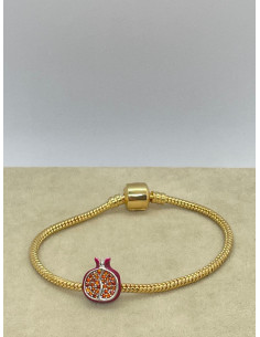 Pulsera abalorio / charm de Granada en Plata