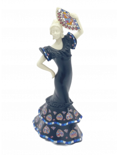 Small Flamenco dancer with fan - Blue with decal - NADAL