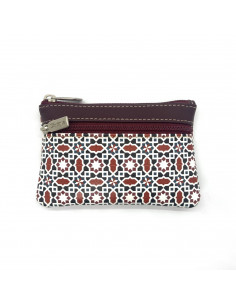 Smooth leather purse with mosaic design