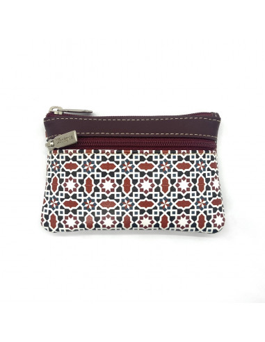 Smooth leather purse with mosaic design