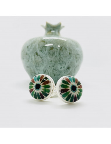 Ceramic Mosaic Design Cufflinks
