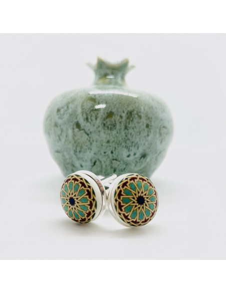 Ceramic Mosaic Design Cufflinks