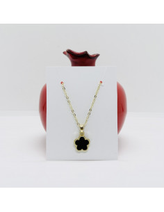 Colgante Flor Alhambra hecho a mano negro