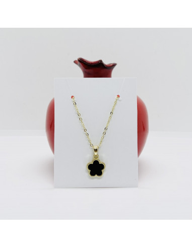 Colgante Flor Alhambra hecho a mano negro